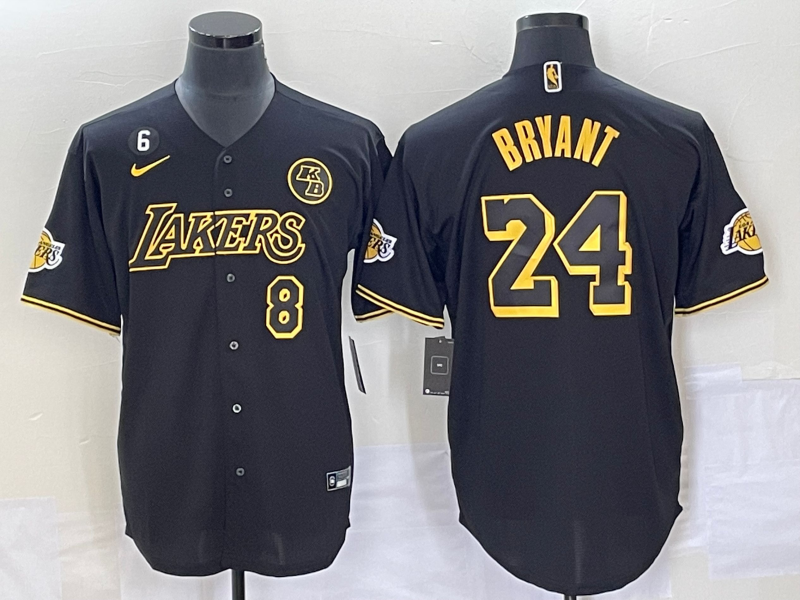 Men Los Angeles Lakers 24 Bryant black 2023 NBA Jersey style 8